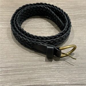 Buck Mason Black Braided Leather Belt
